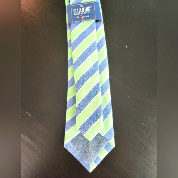 Blue and Green Stripe Neck Tie - Picture 3 of 3